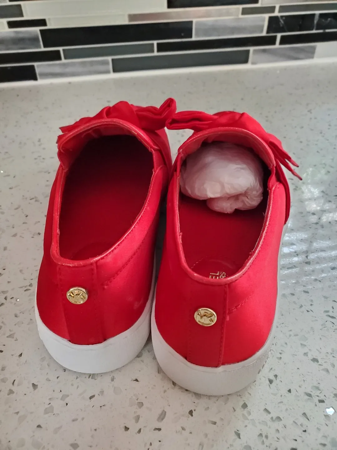 Michael Kors Red Slip-On Sneakers image indicator(3)