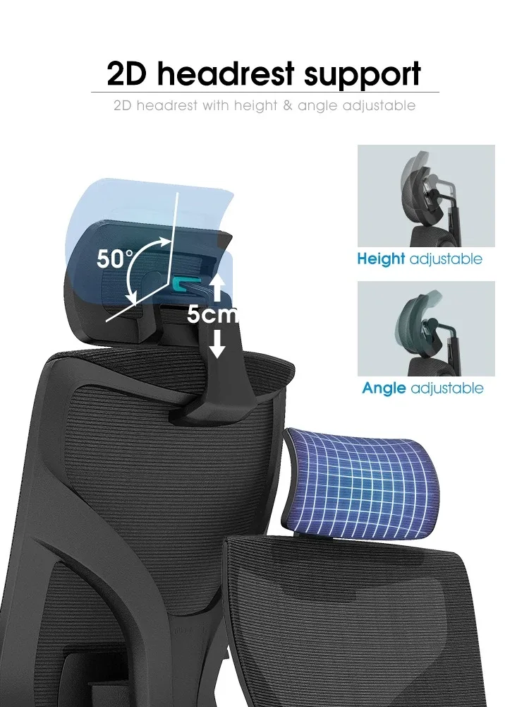 Ergonomic Office Chair - Adjustable Headrest image indicator(6)