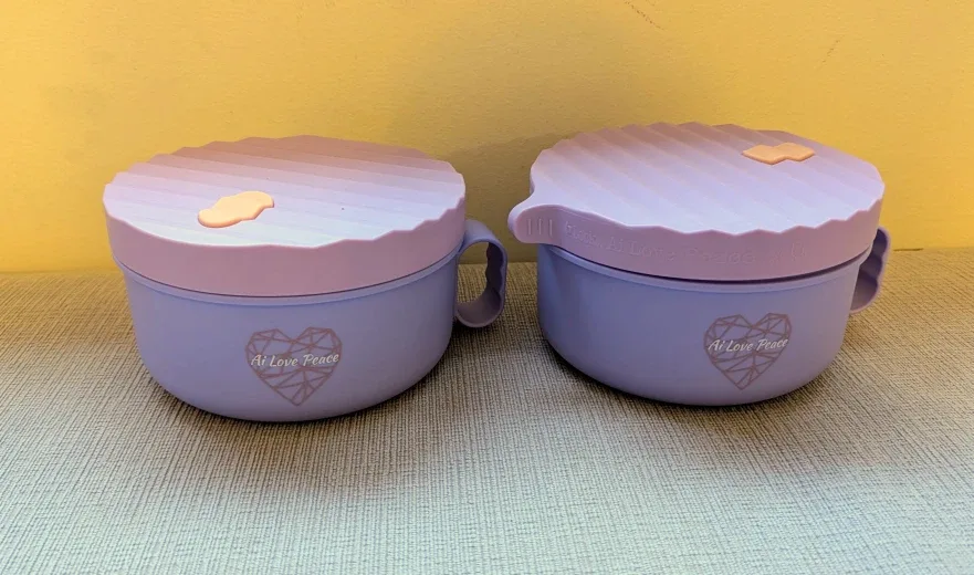 Brand New Ai Love Peace Purple Noodle Bowls (Set of 2) - Gift