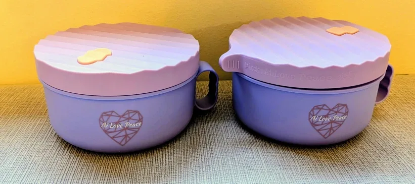 Brand New Ai Love Peace Purple Noodle Bowls (Set of 2) - Gift image indicator(2)
