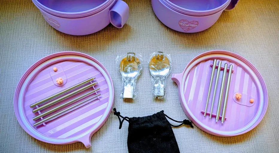 Brand New Ai Love Peace Purple Noodle Bowls (Set of 2) - Gift image indicator(3)