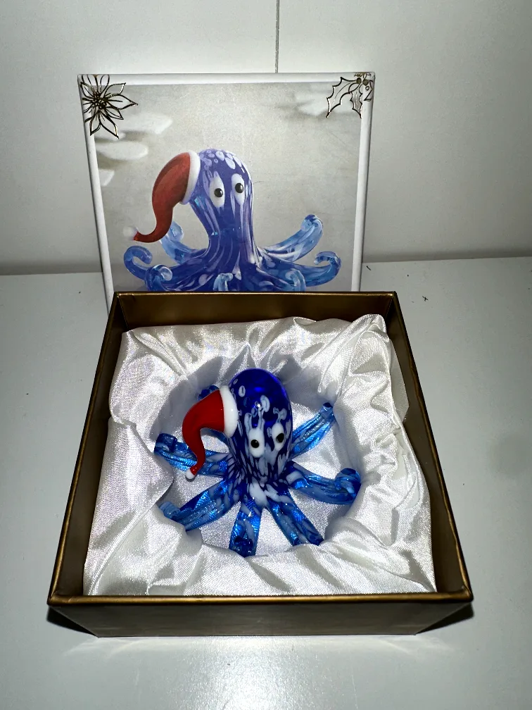 Glass Baron Octopus with Santa Hat thumbnail