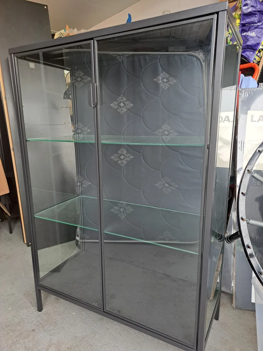 IKEA Fabrikor 2 Glass Cabinet Combination - Dark Grey image indicator(7)