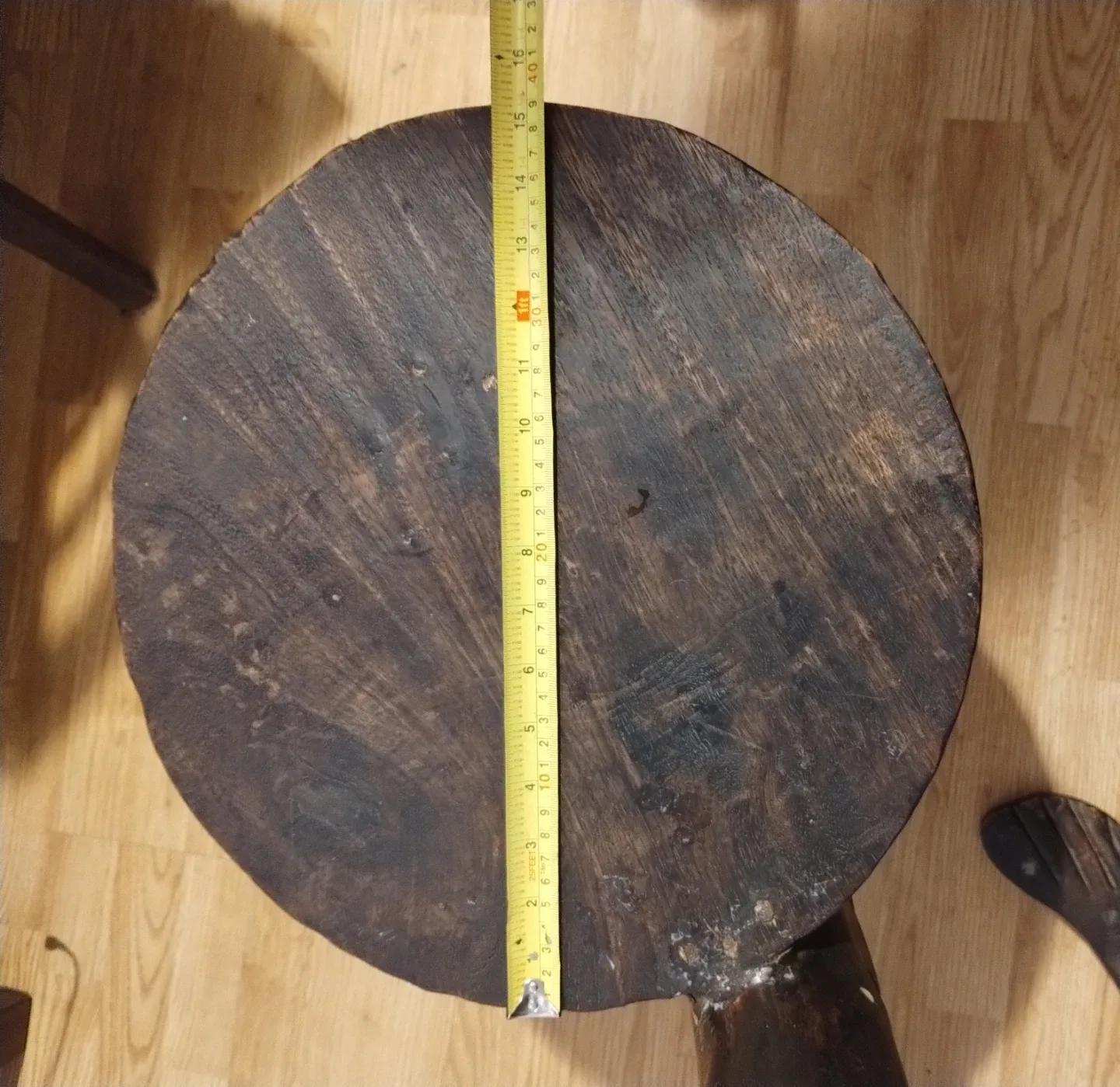 Unique Hand Carved Wooden Stool - 31" Tall image indicator(4)