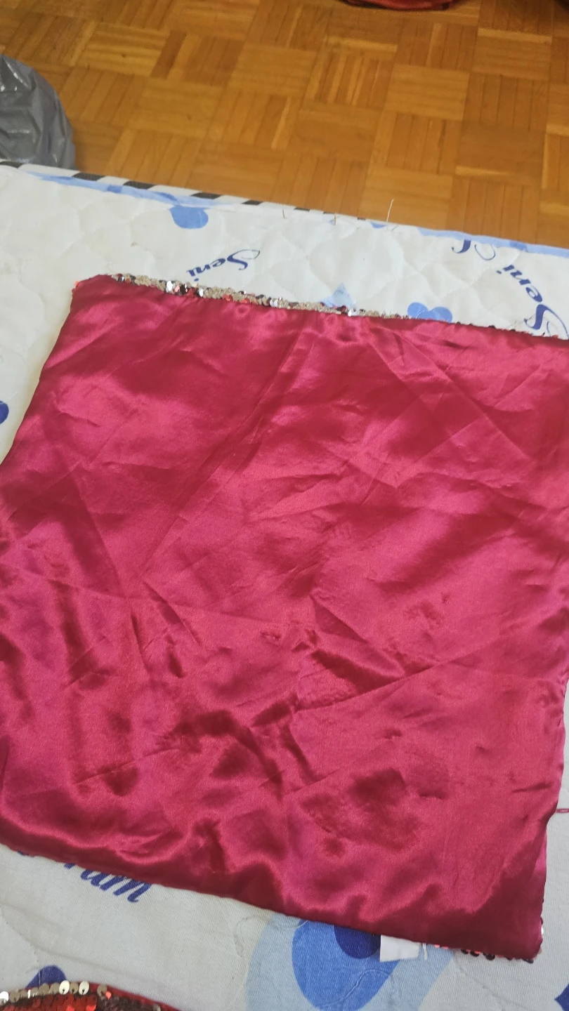 Sequin Pillow Cover - Red & Gold - photo 2