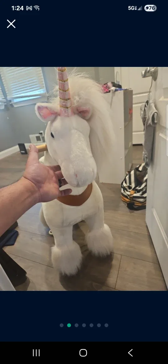 Officially Pony Cycle Unicorn Plush Ride-On Toy image indicator(6)