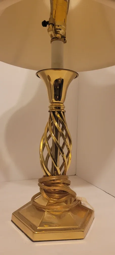 Pair of Gold Metal Twist Lamps image indicator(3)
