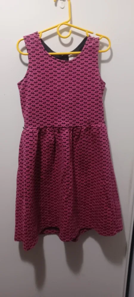 Pink & Black Patterned Dress