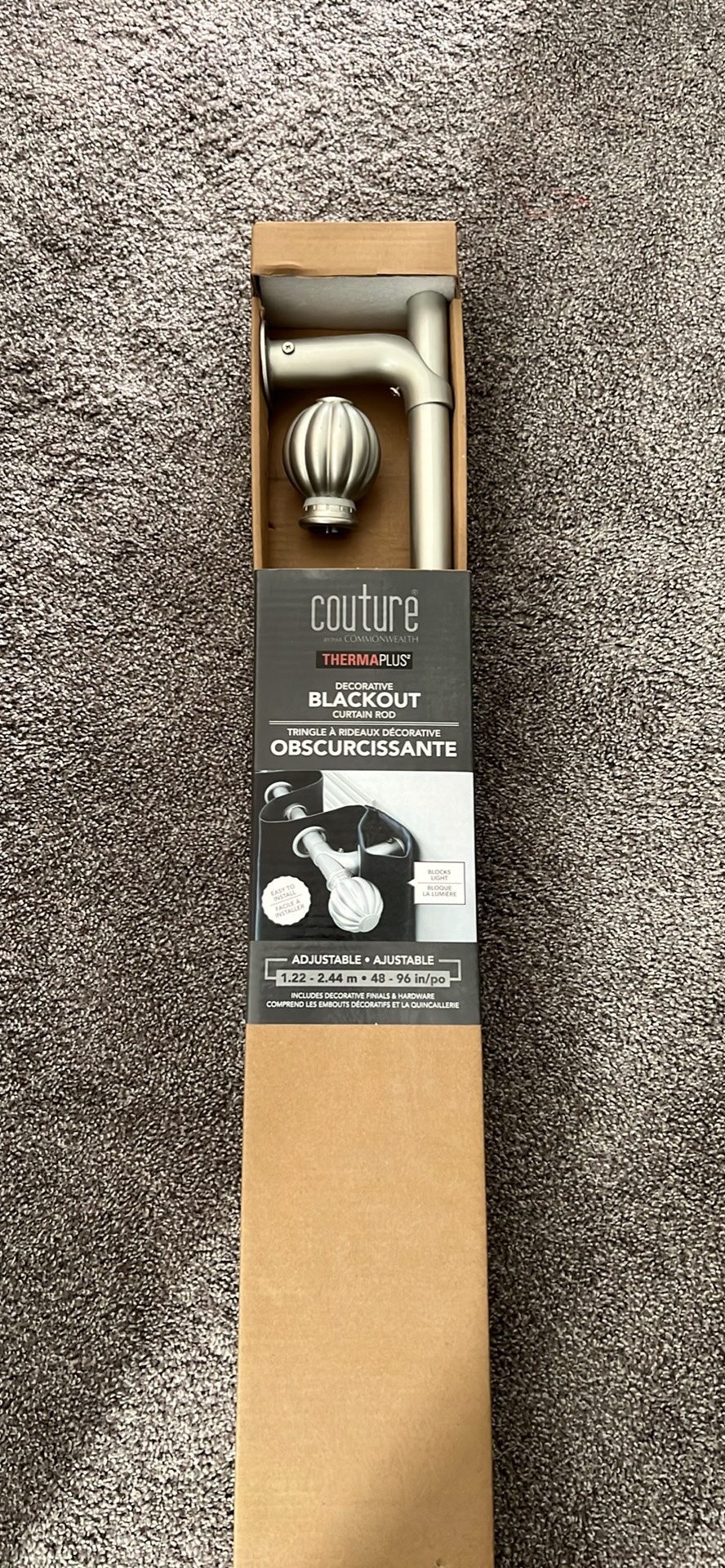 Couture ThermaPlus Blackout Curtain Rod (48-96 in)