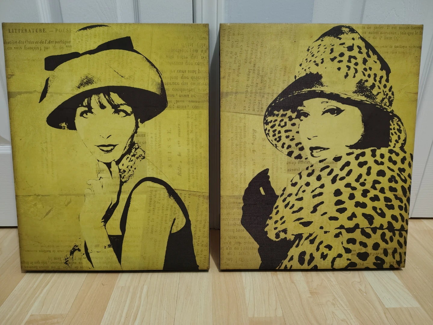 Set of 2 Fashion Art Prints 15.5 x 19.75 inches each