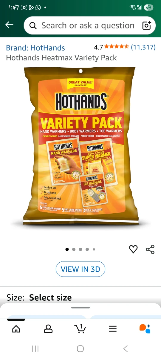 Hothands Heatmax Variety Pack- New!!