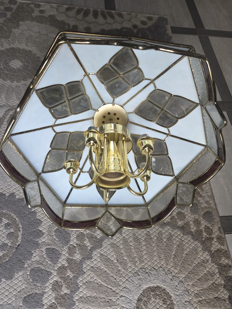 Stained Glass Ceiling Light Fixture - photo 3