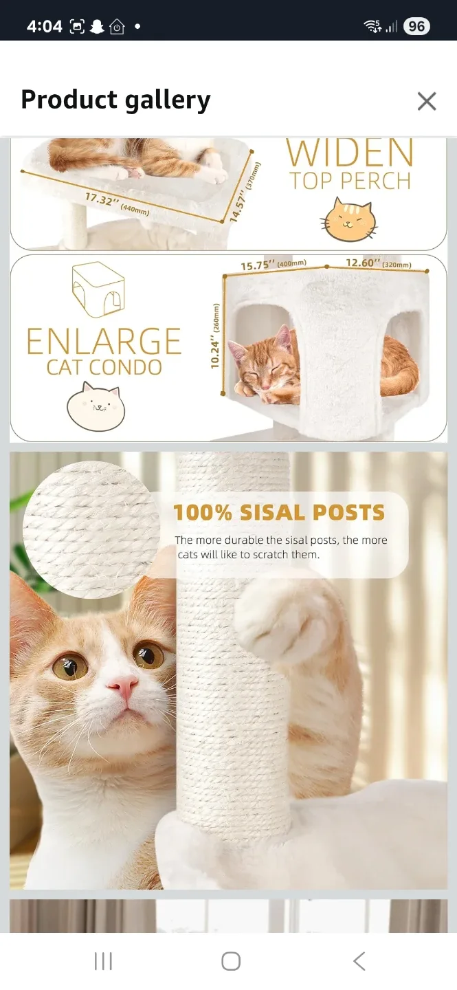 New YOUPET 33.46" Cat Tree Tower with Cat Condo image indicator(5)