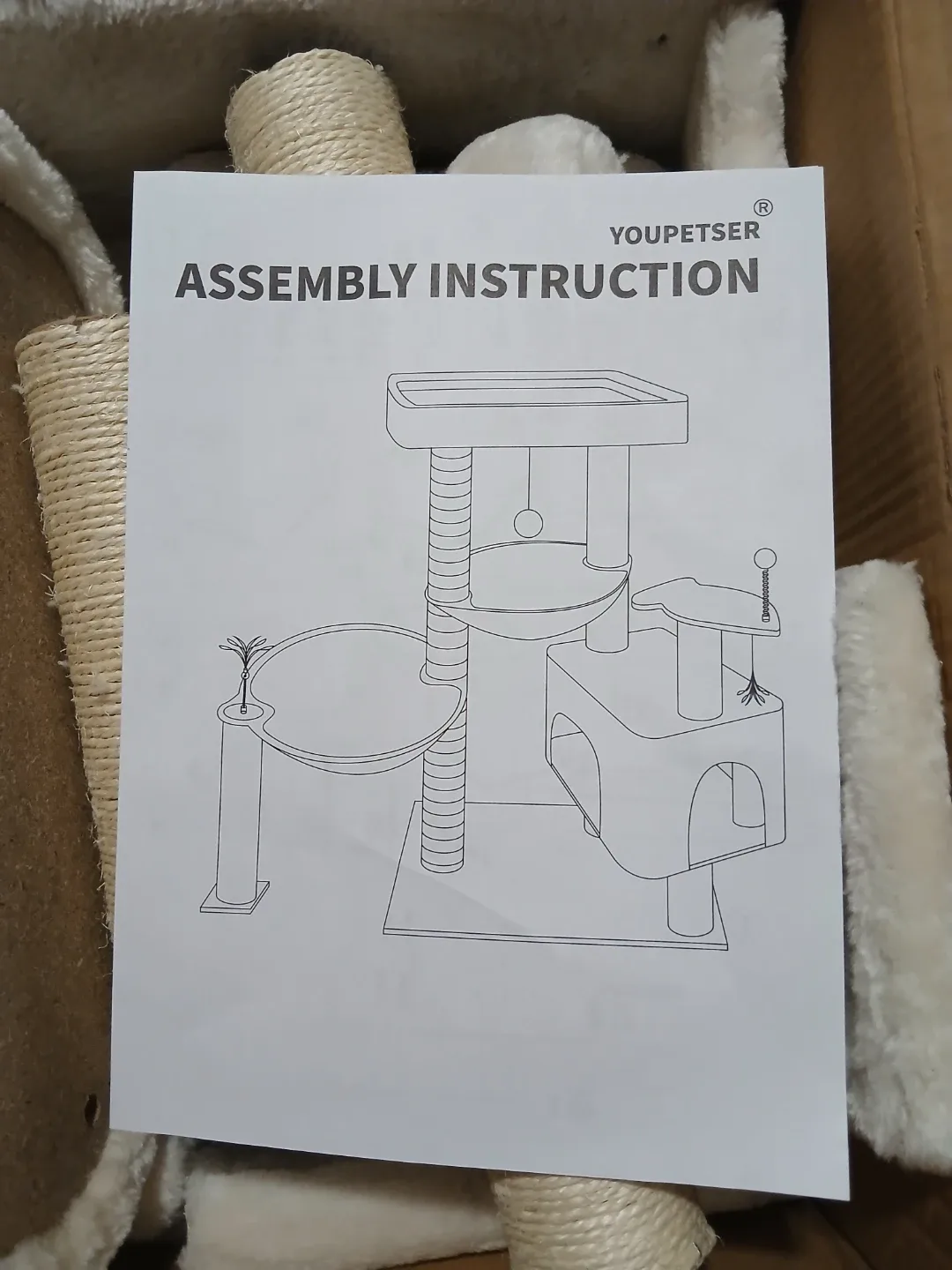 New YOUPET 33.46" Cat Tree Tower with Cat Condo image indicator(7)