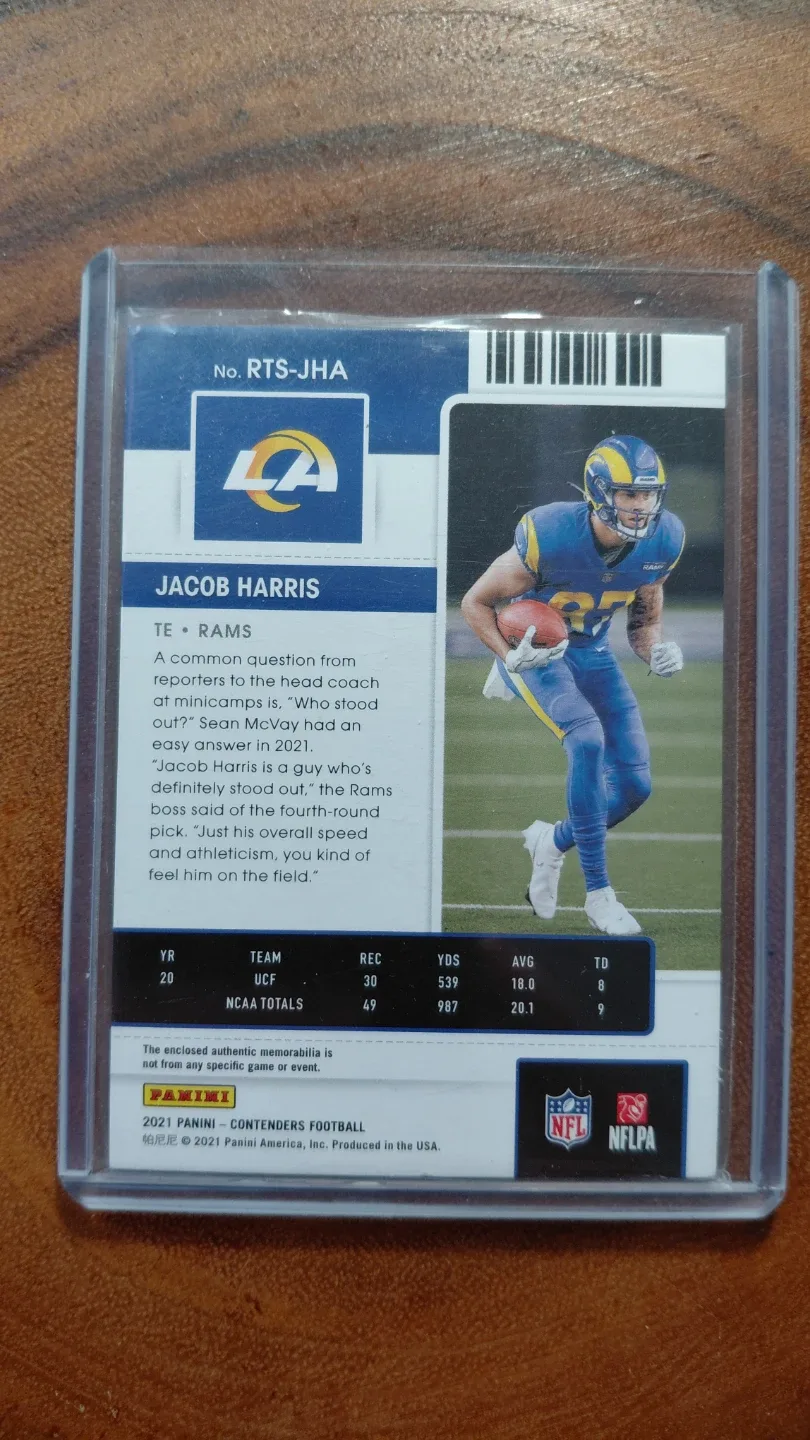 Jacob Harris Rookie Ticket Jersey Patch - Panini Contenders NFL image indicator(2)