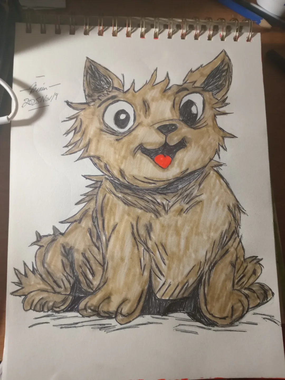 Brown Dog Drawing Illustration by custom Artist Sherwin image indicator(6)