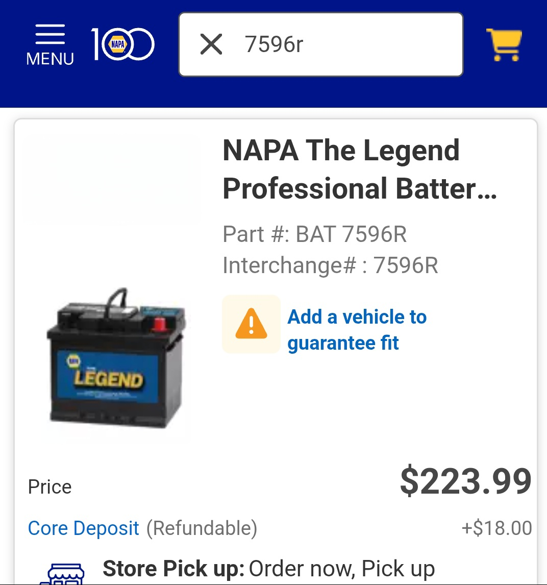 NAPA The Legend Professional Battery BCI No. 96R 600 A - photo 5