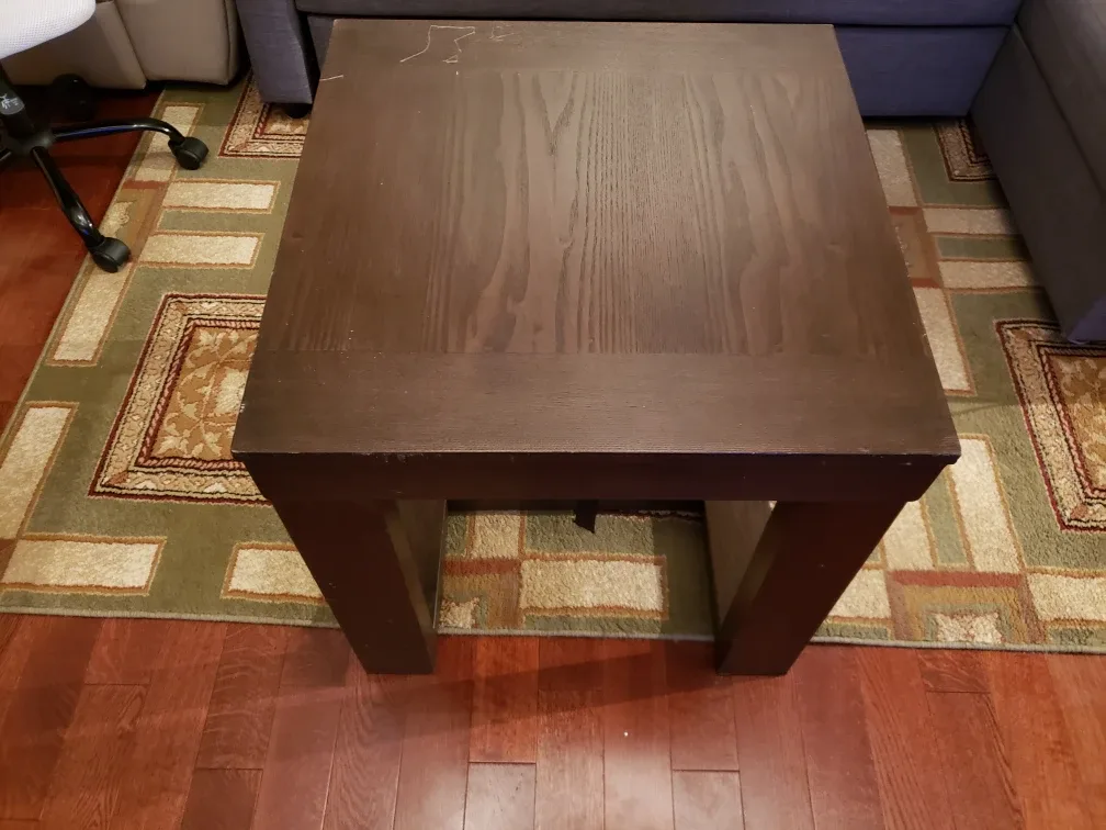 Dark Brown Wood End Table