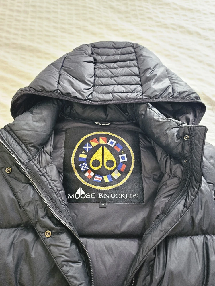 Moose Knuckles Black Down Parka Coat, Size S - photo 2