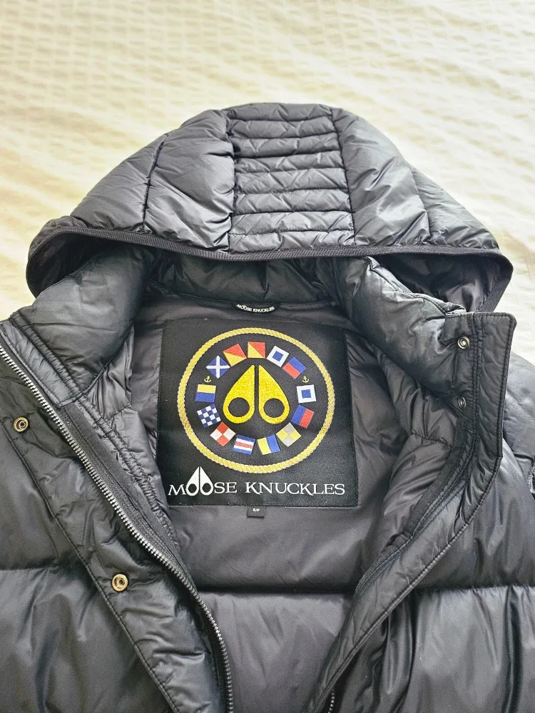 Moose Knuckles Black Down Parka Coat, Size S image indicator(2)