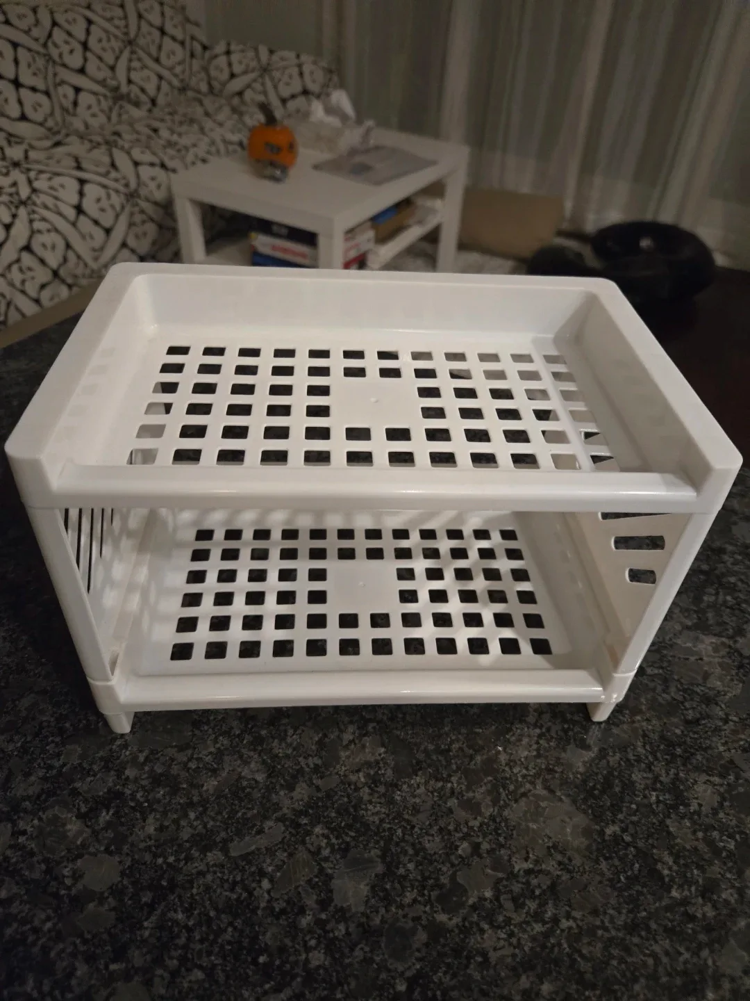 White 2-Tier Stackable Shelf Organizer