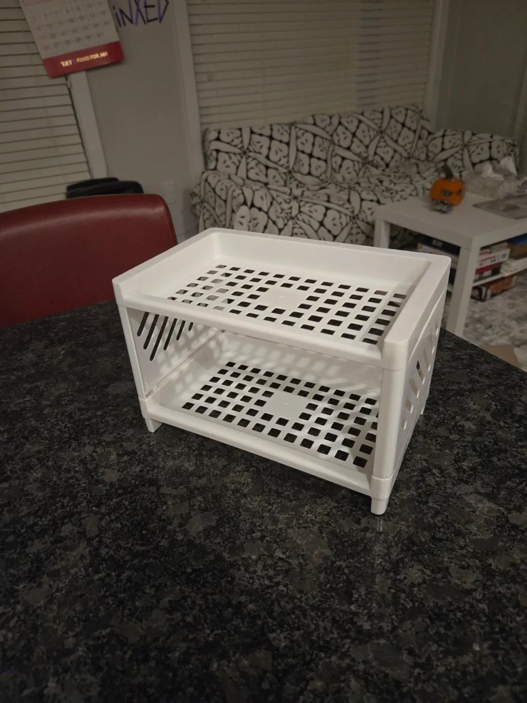 White 2-Tier Stackable Shelf Organizer image indicator(2)