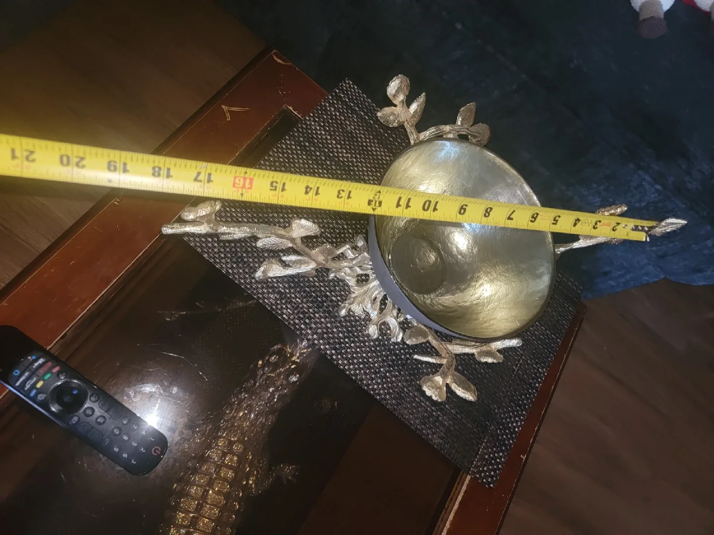 Decorative Gold Bowl with Floral Design image indicator(4)