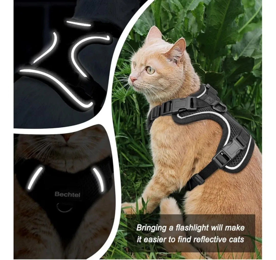 Bechtel Cat Harness with Leash & Car Seatbelt - Black, Size S image indicator(4)