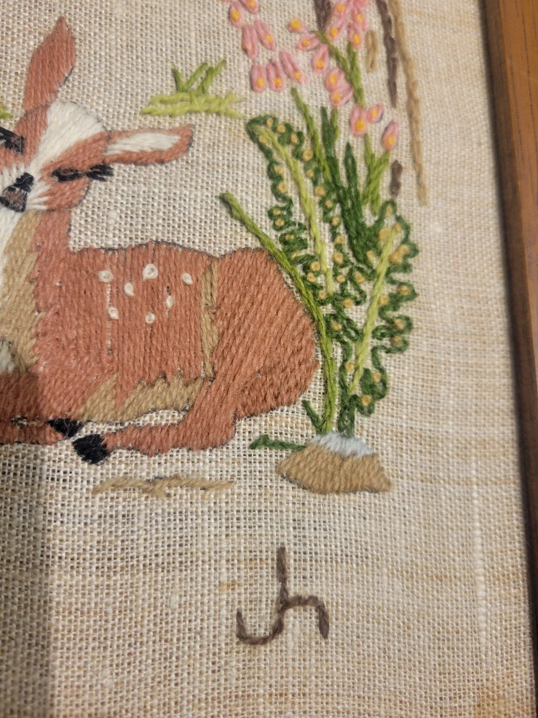 Crewel Embroidered Woodland Picture.Baby. nursery.art image indicator(3)
