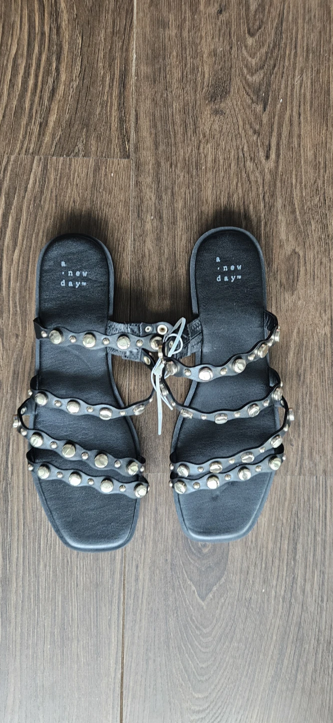 Brand new - A New Day Black Studded Sandals - Size 7 to 7.5 - photo 5