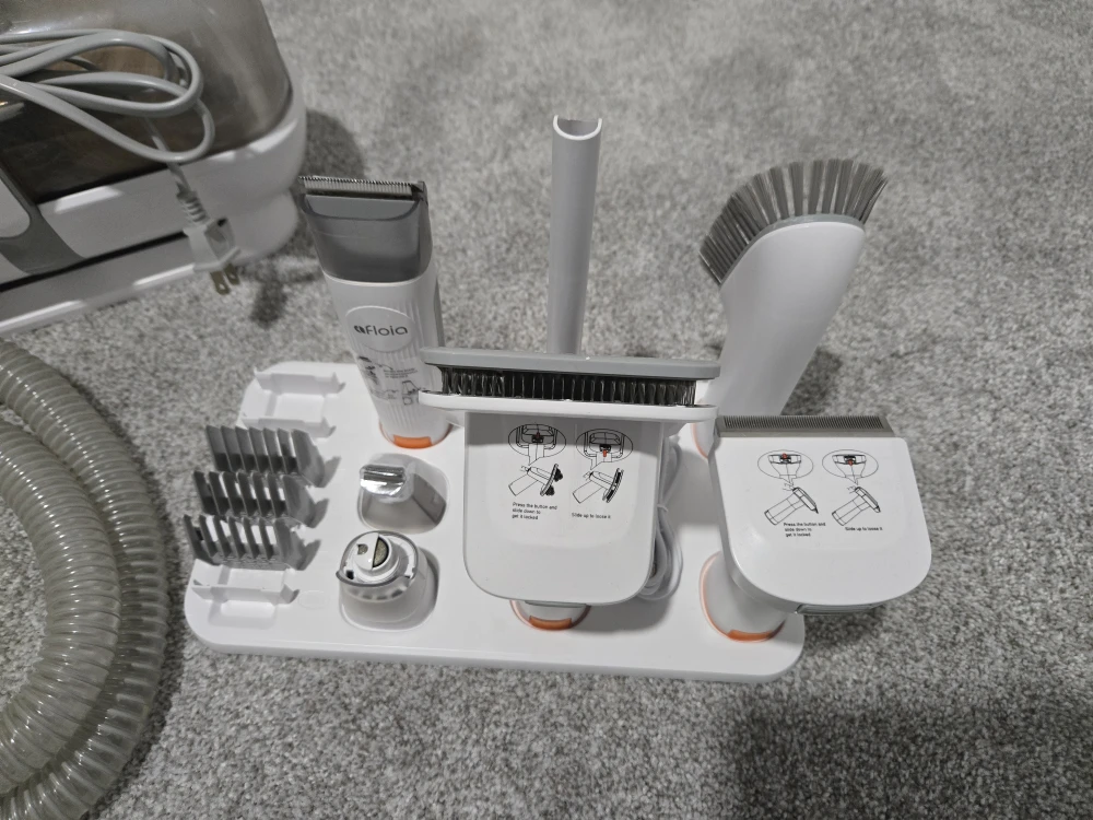 aFloia Dog Grooming Kit, Pet Grooming Vacuum, White - photo 2