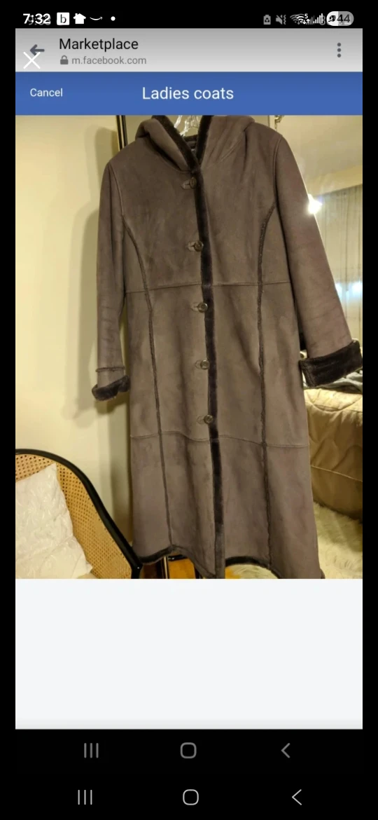 Ladies Brown Hooded Coat