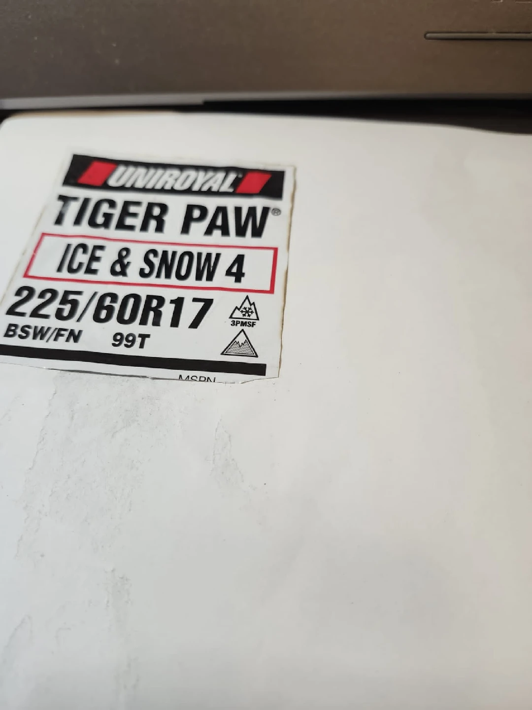 Uniroyal Tiger Paw Ice & Snow 4 - 225/60R17 Tires - photo 4