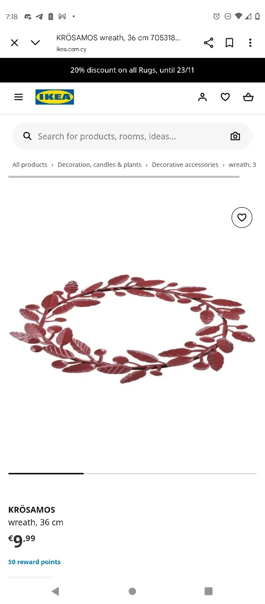 IKEA KROSAMOS Wreath, 36 cm