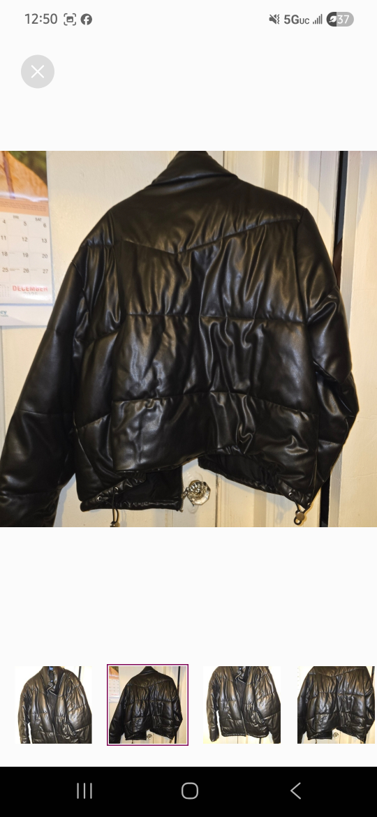 women H&M black puffer jacket size large /XL