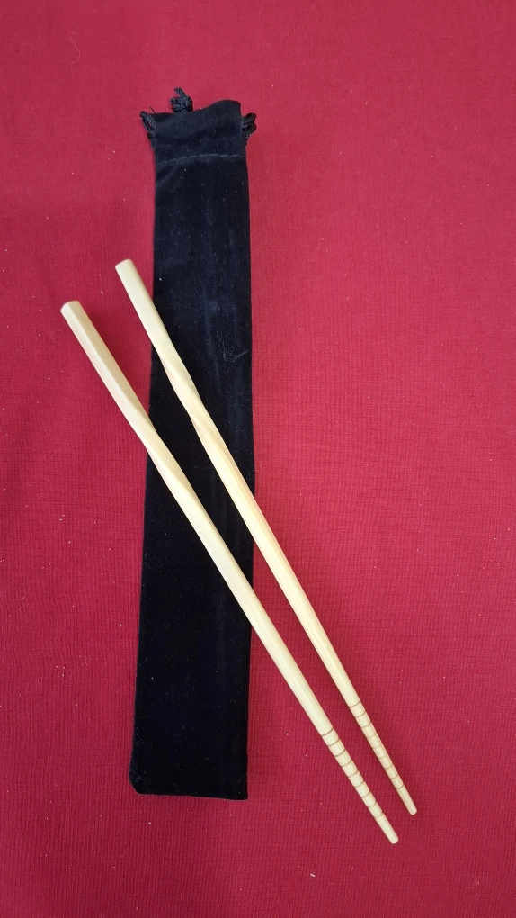 Wooden Chopsticks with Embroidered Case - photo 2