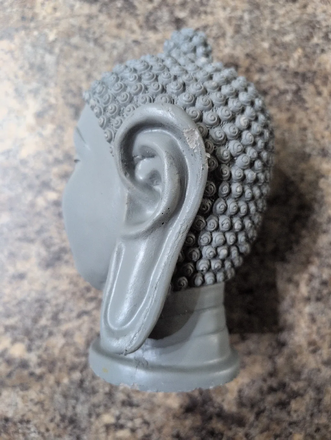 Grey Buddha Head Statue - 8 inch image indicator(3)