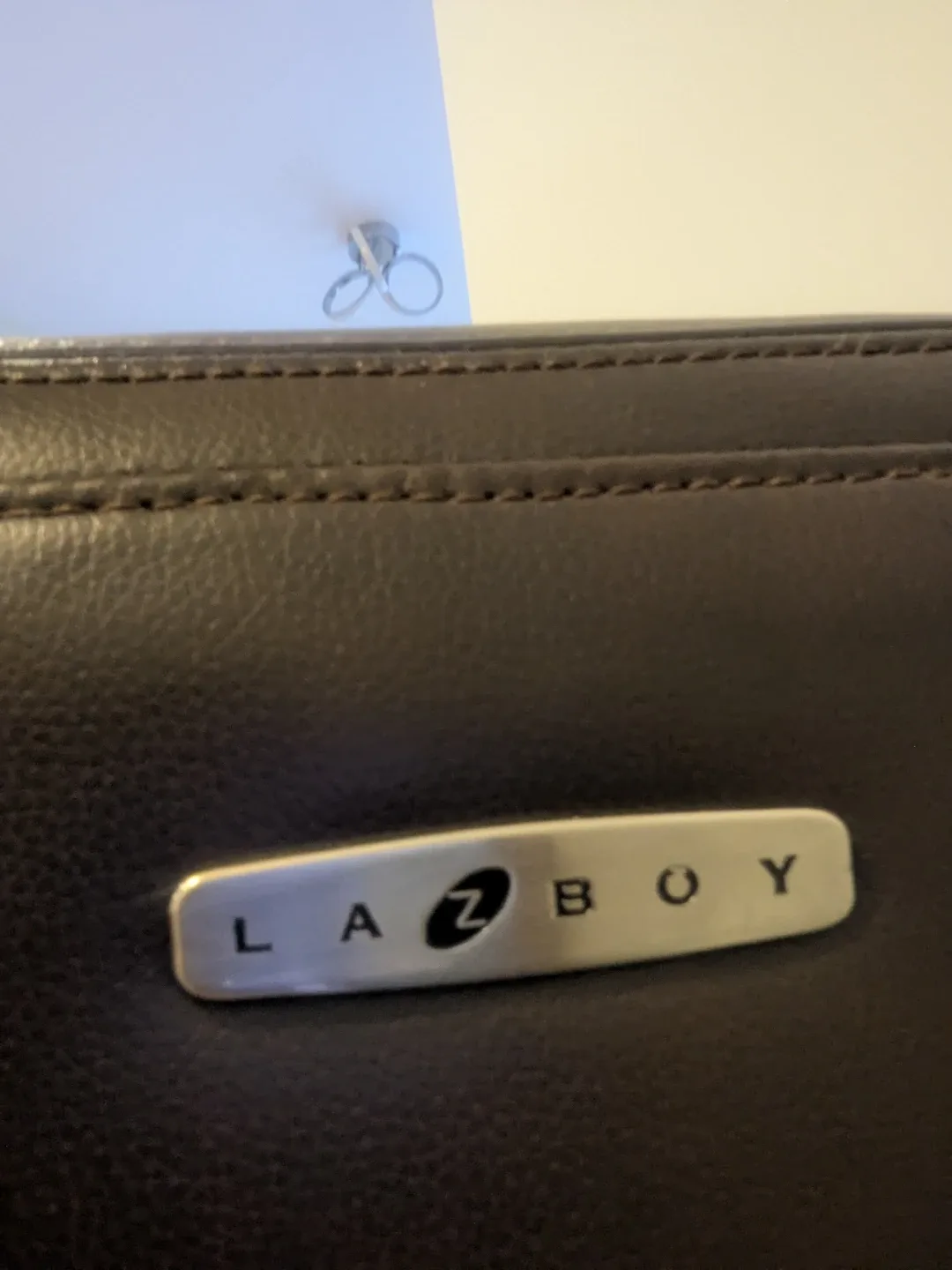 La-Z-Boy Brown Leather Recliner with Ottoman image indicator(2)