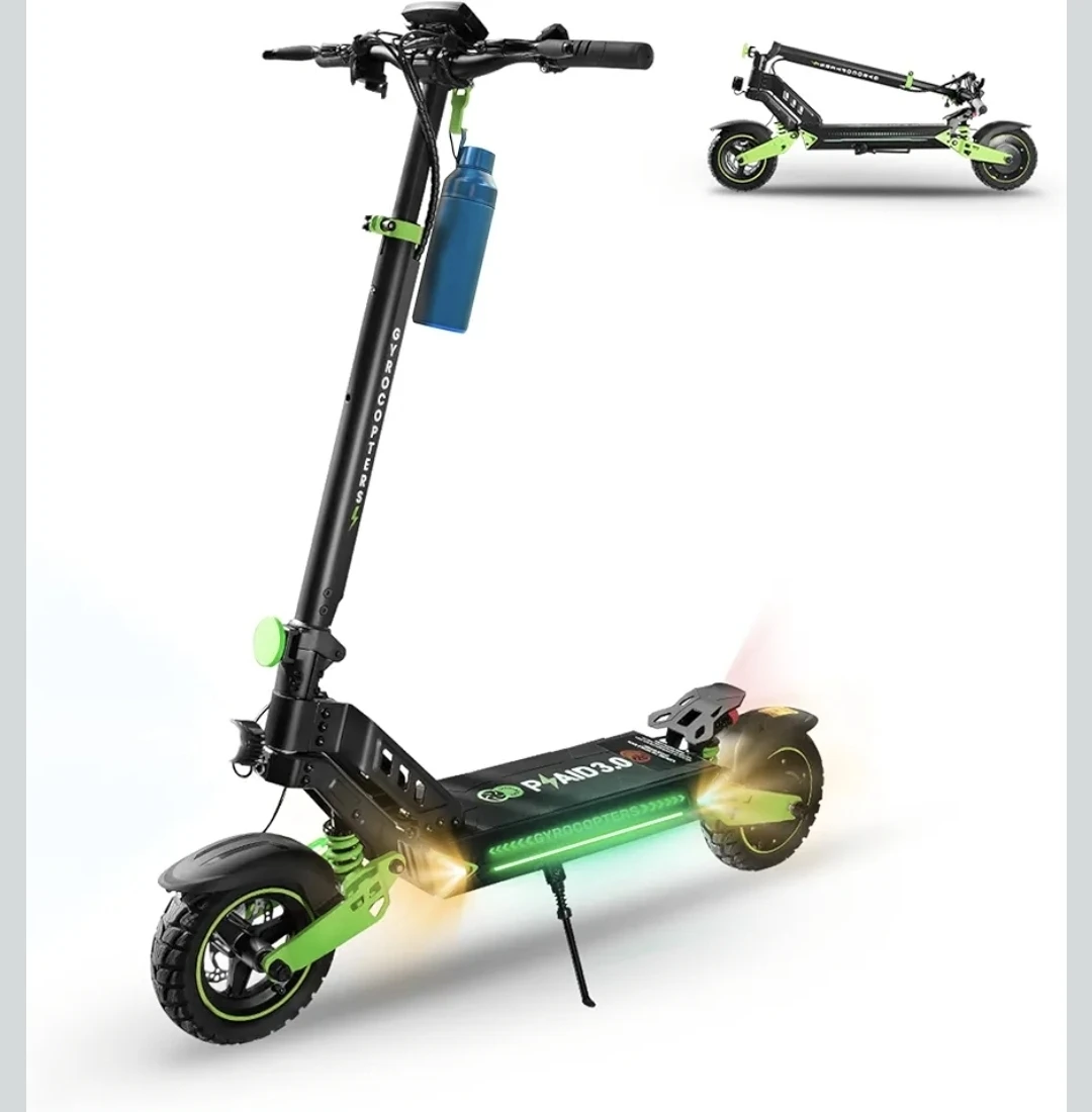 Gyrooropters PAI0 3.0 Electric Scooter - Black & Green