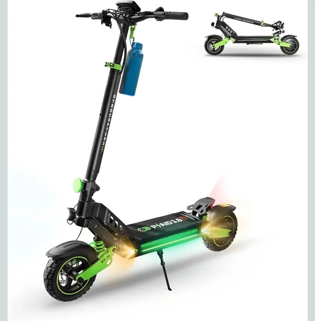 Gyrooropters PAI0 3.0 Electric Scooter - Black & Green