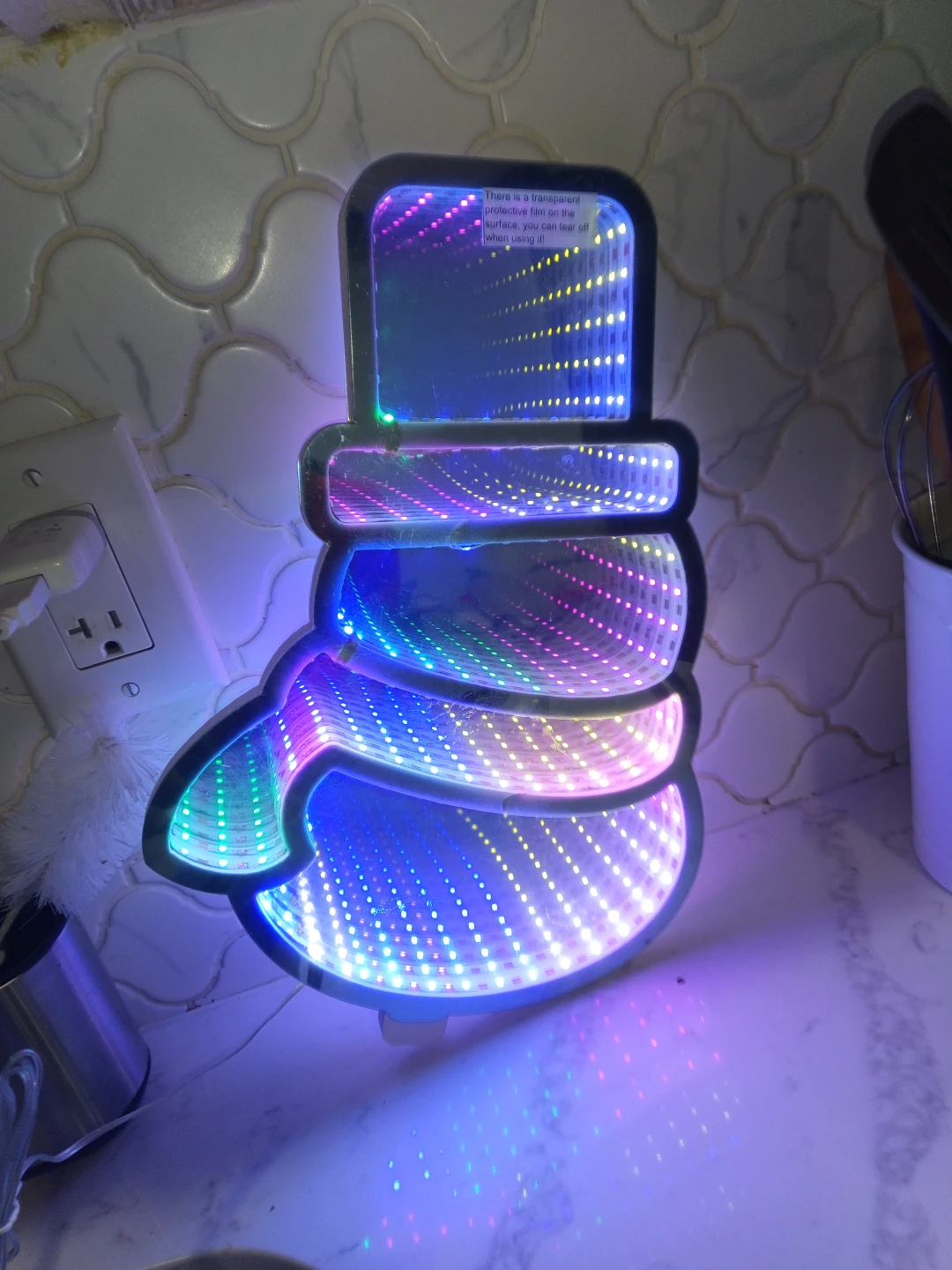 Snowman Infinity Mirror Light - photo 2