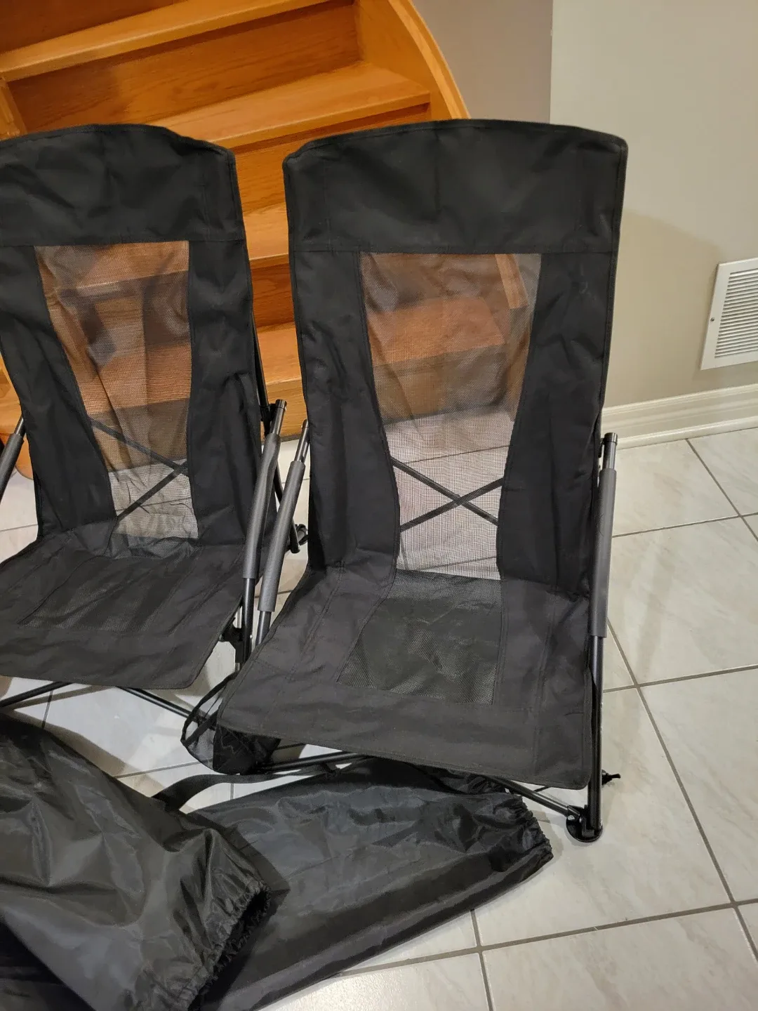 2 Folding beach Chairs with High Backrest brand new image indicator(6)