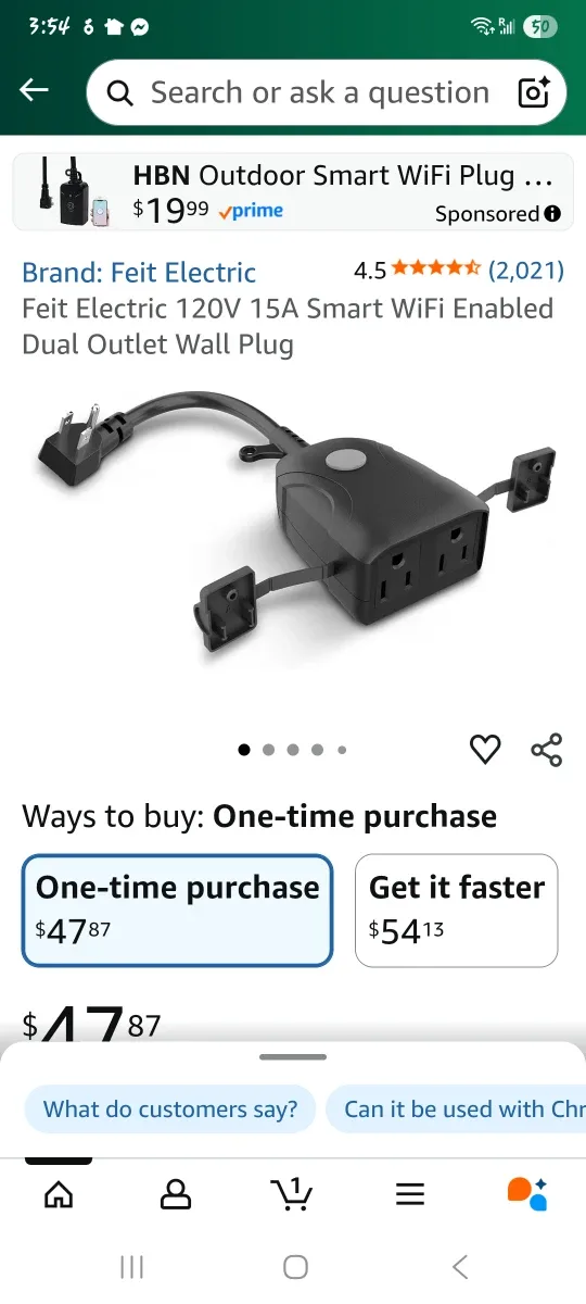 Feit Electric Smart WiFi Dual Outlet Outdoor Plug thumbnail