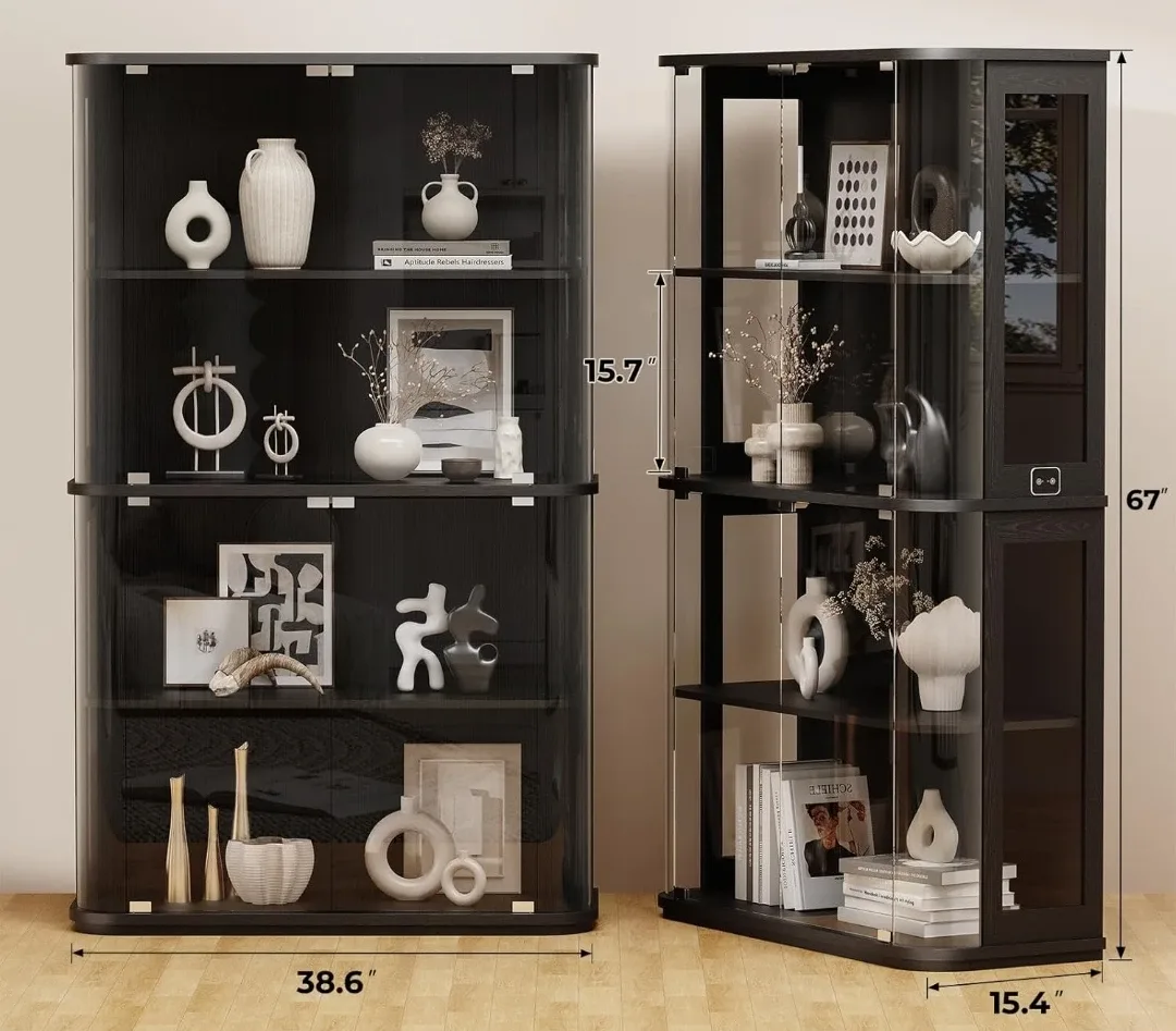 Black Display Cabinet with Glass doors - best offer image indicator(6)