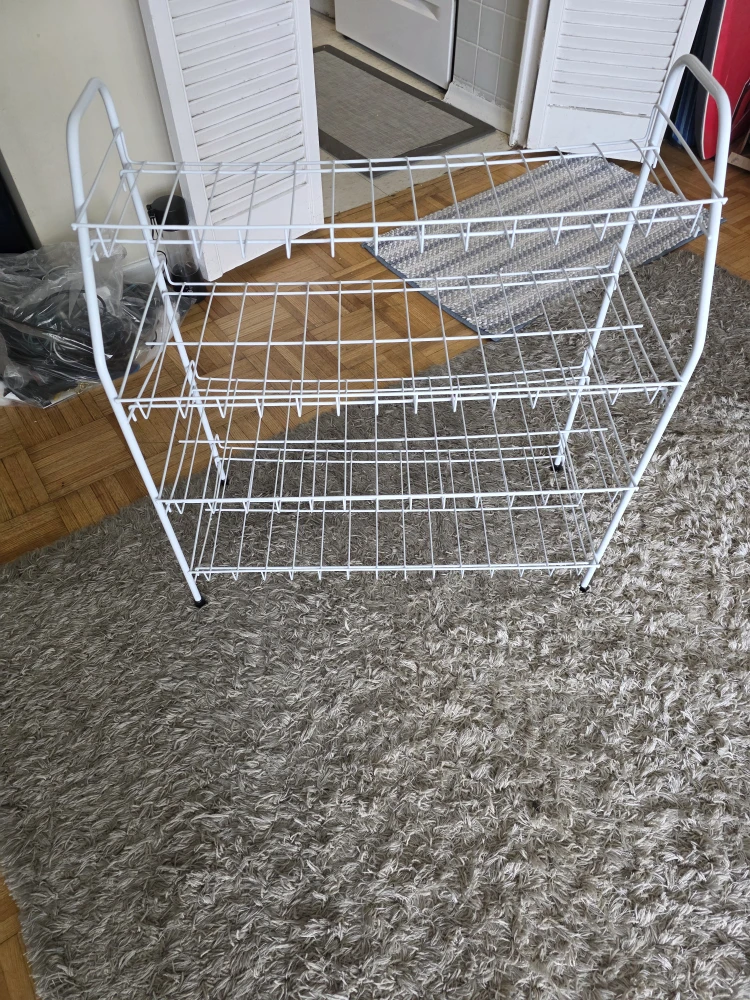 White Wire Shoe Rack
