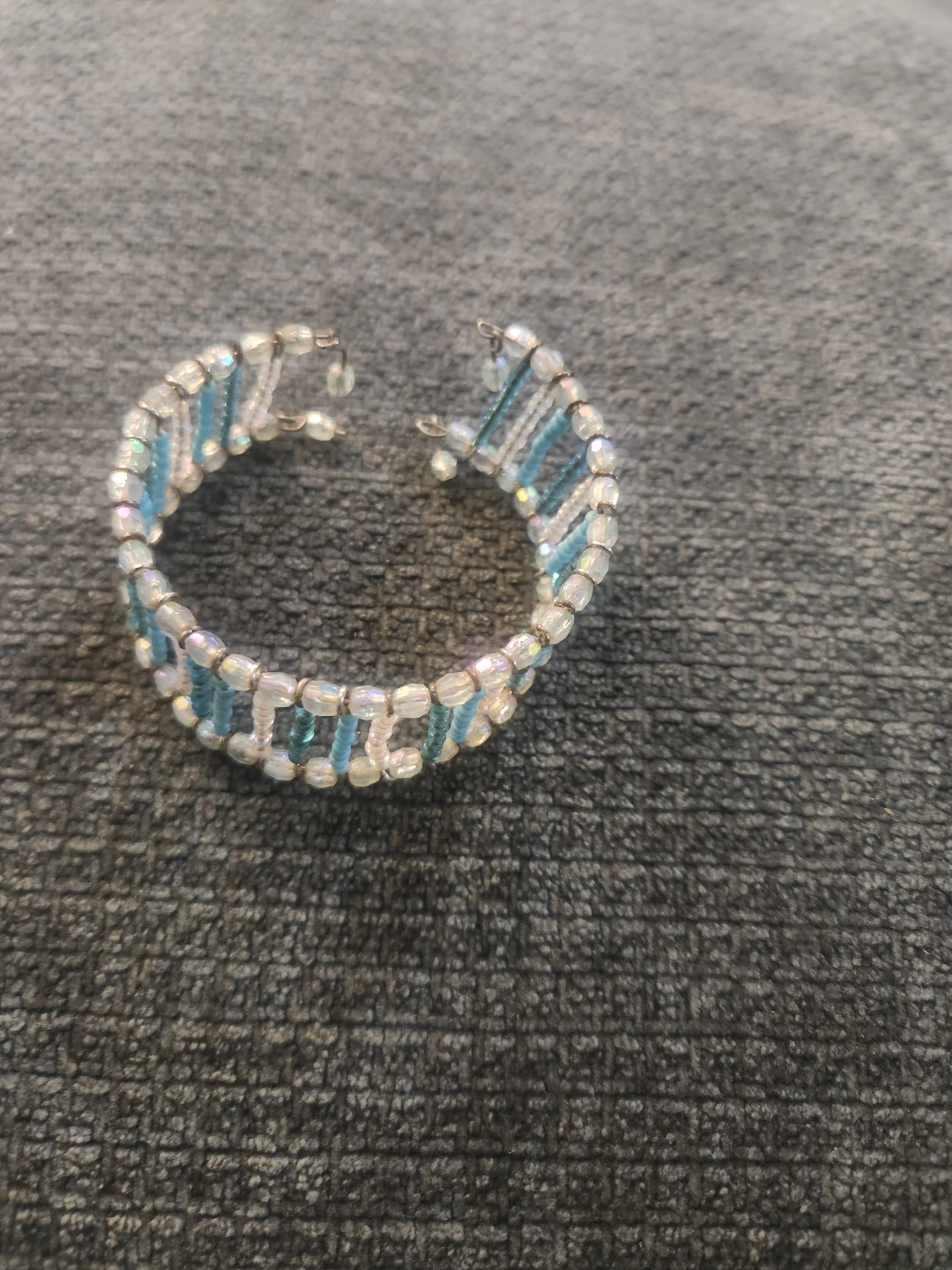 Handmade Beaded Bracelet - Blue & White - photo 2