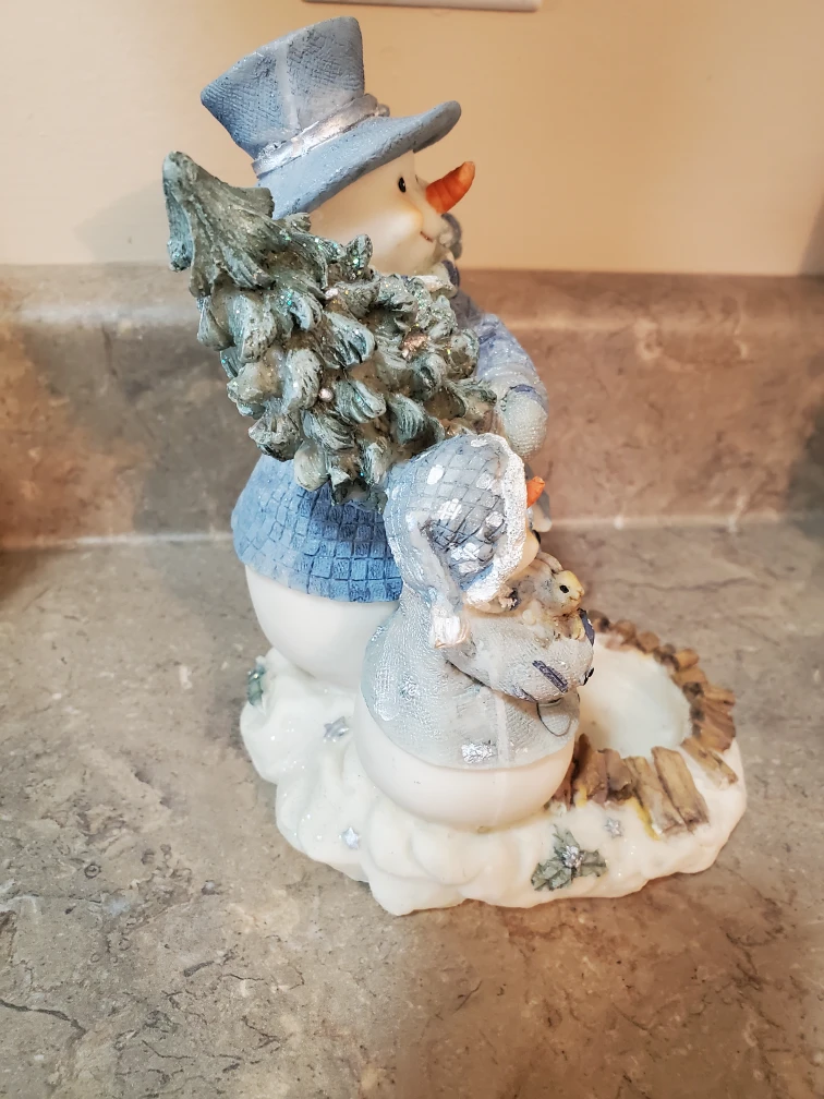 Vintage Snowman Tealight Candle Holder - photo 2