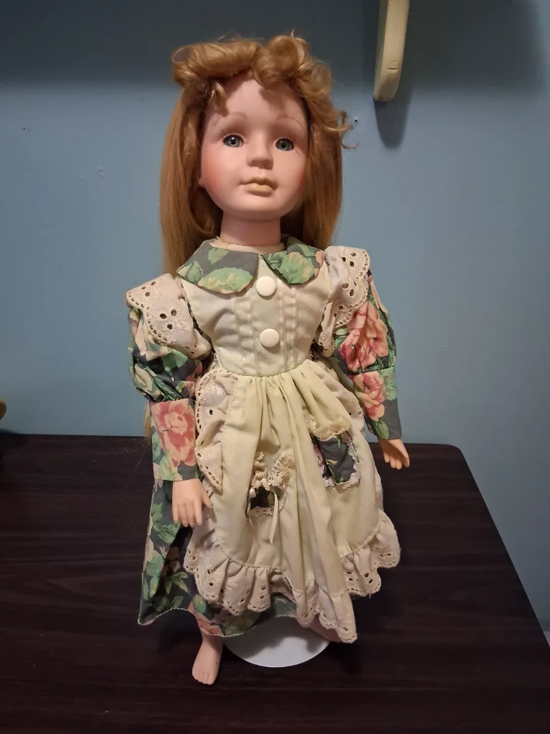 Porcelain Doll with Floral Dress thumbnail