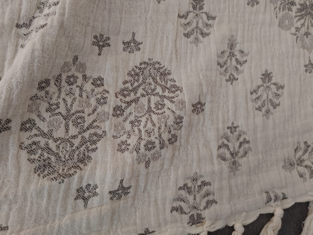 100% cotton Patterned Throw Blanket with Tassels - photo 4