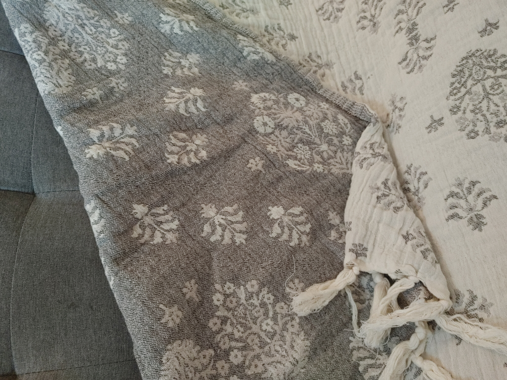 100% cotton Patterned Throw Blanket with Tassels - photo 5